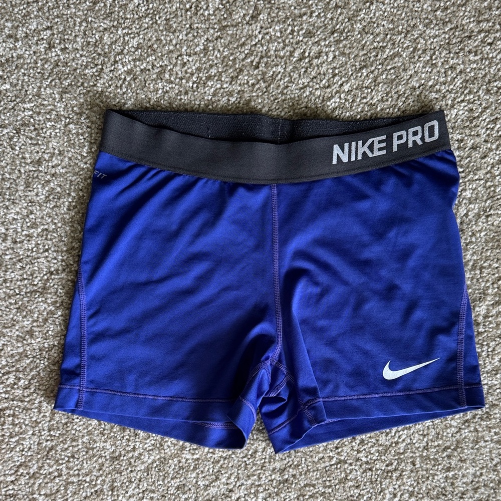 Nike Pro Royal Blue Shorts with Black Waistband